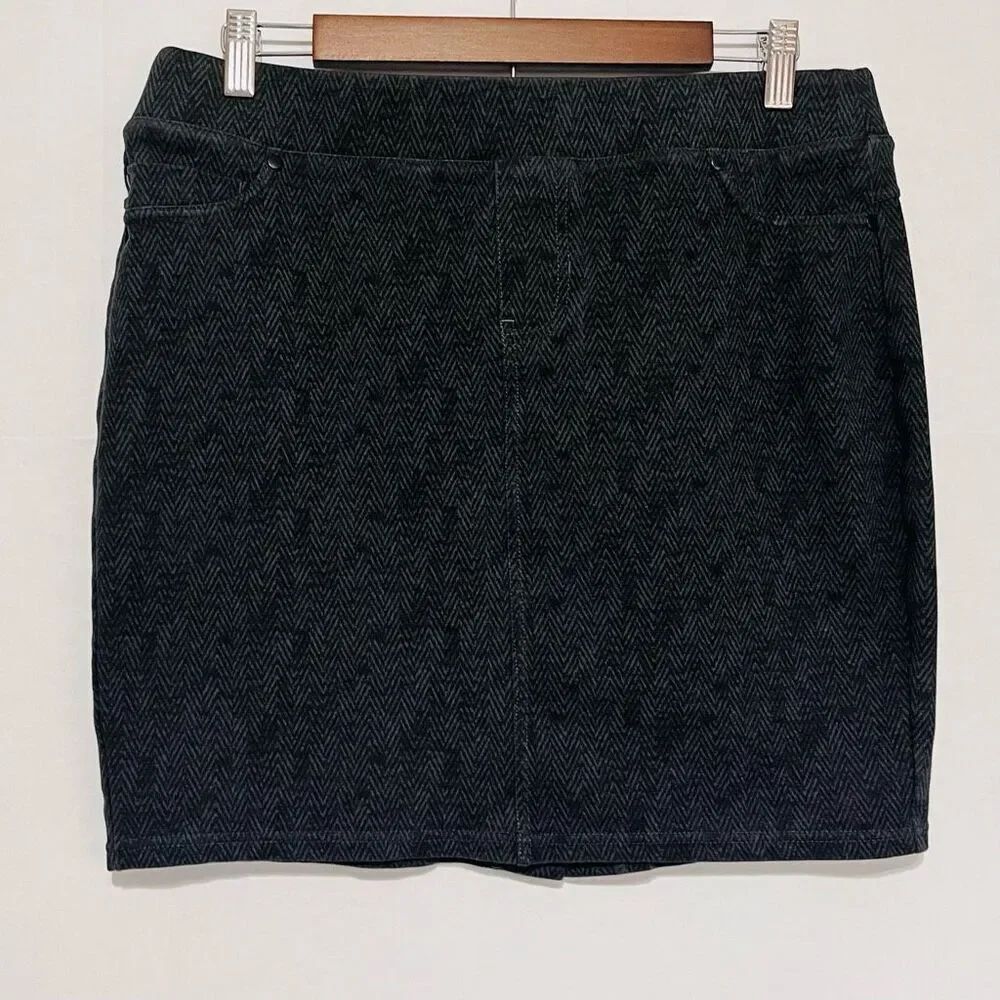 Liverpool Jeans Company Skirt Dark Gray Herringbone Sz 10